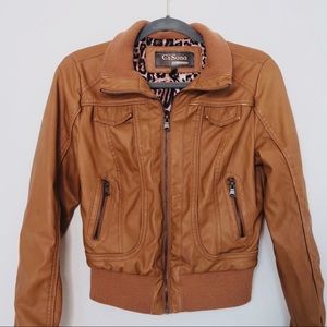 Ci Sono Tan Leather Jacket